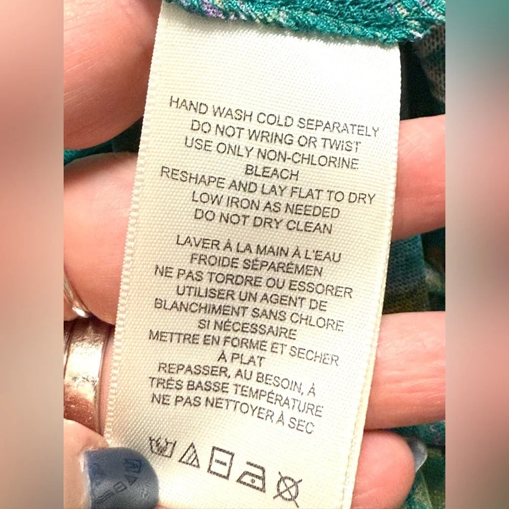 Free People Up For Anything Green Floral Blouse - Picture 6 of 7